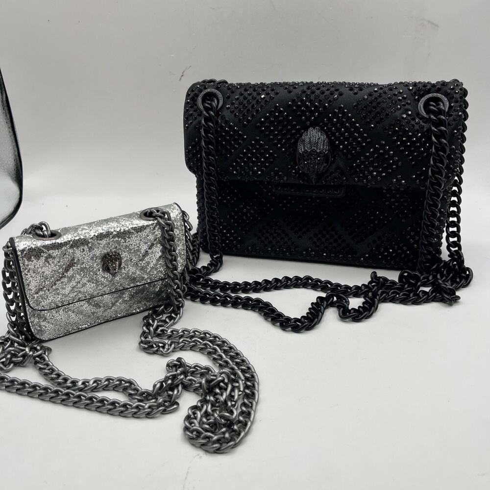 KURT GEIGER LONDON MINI KENSINGTON Party Crystal Shoulder Crossbody Bag Black